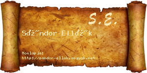 Sándor Ellák névjegykártya